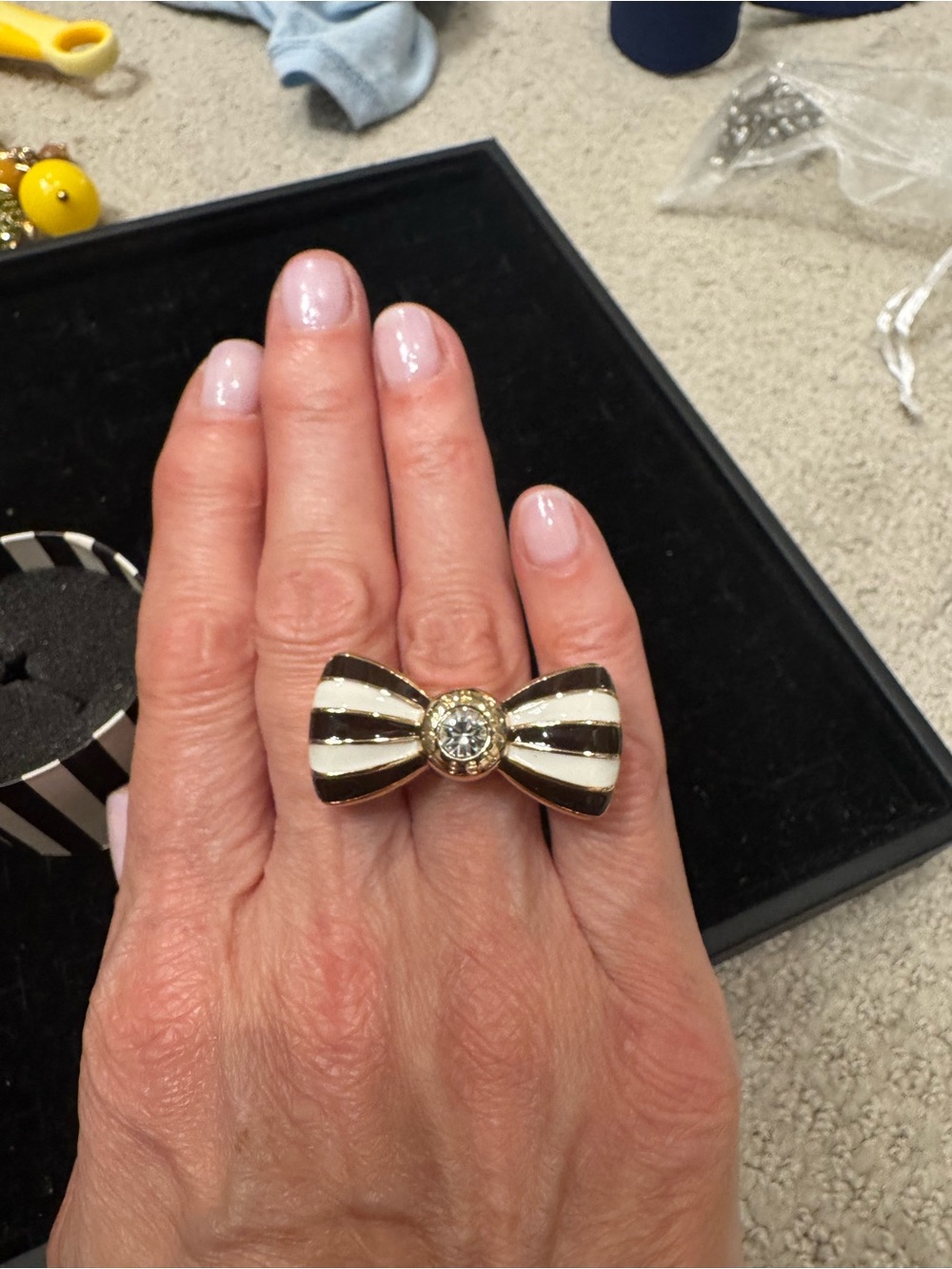 Henri Bendel Striped Solid Perfume Ring.